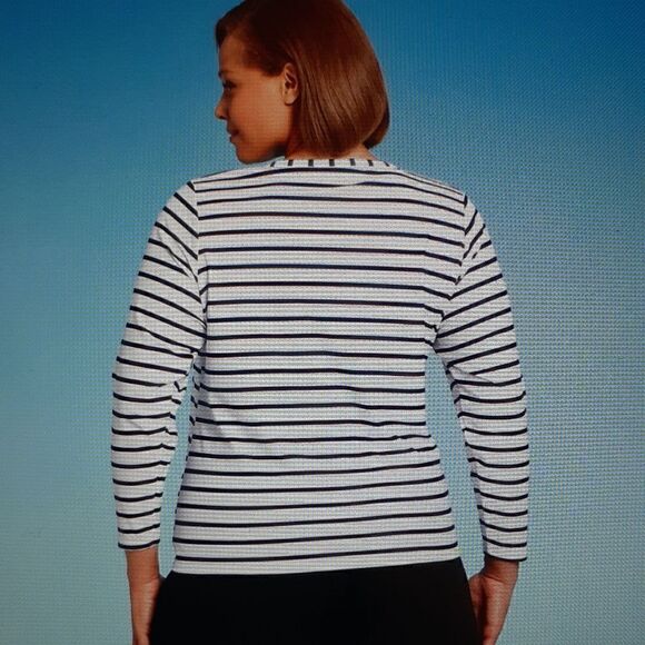 New Kona Sol Plus Size Swimwear Top Blue/White 2X New With Tags - Picture 5 of 8